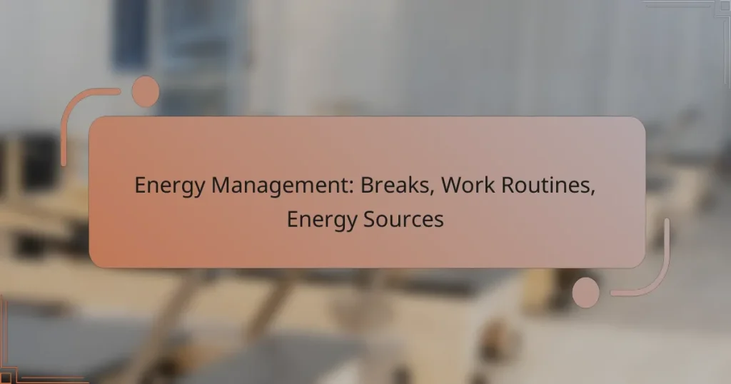 Energy Management: Breaks, Work Routines, Energy Sources