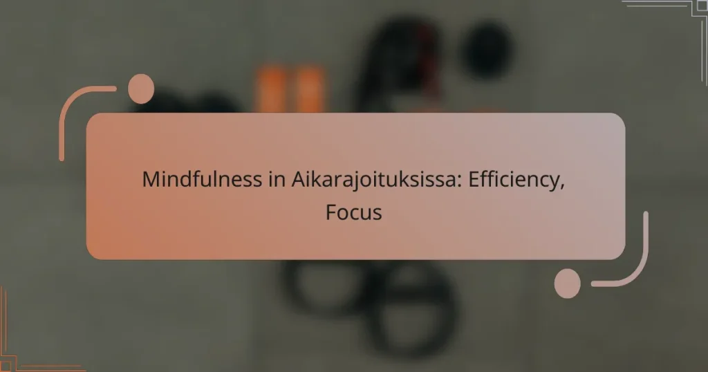 Mindfulness in Aikarajoituksissa: Efficiency, Focus