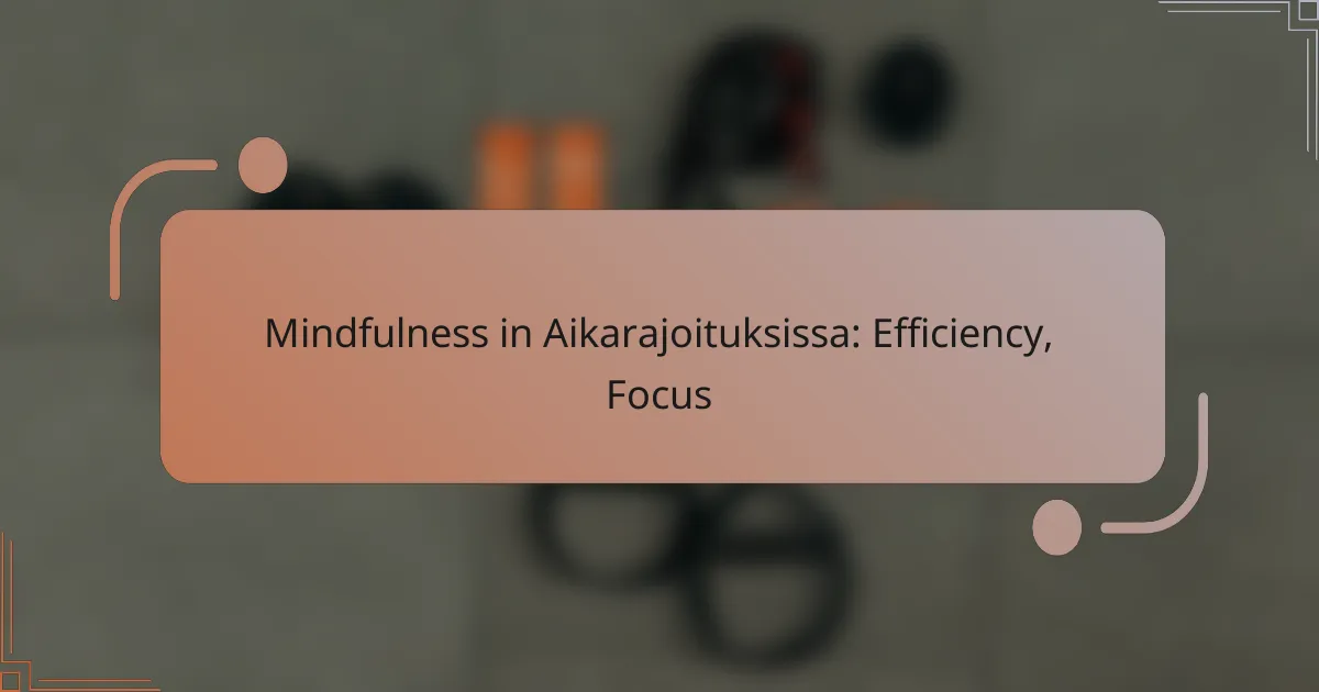 Mindfulness in Aikarajoituksissa: Efficiency, Focus