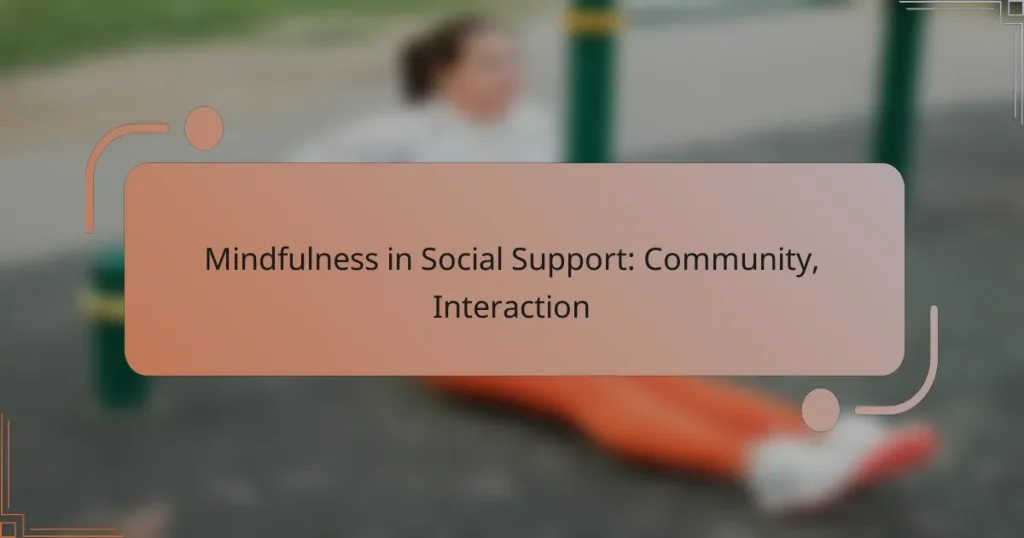 Mindfulness in Social Support: Community, Interaction
