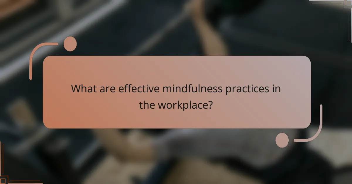 What are effective mindfulness practices in the workplace?
