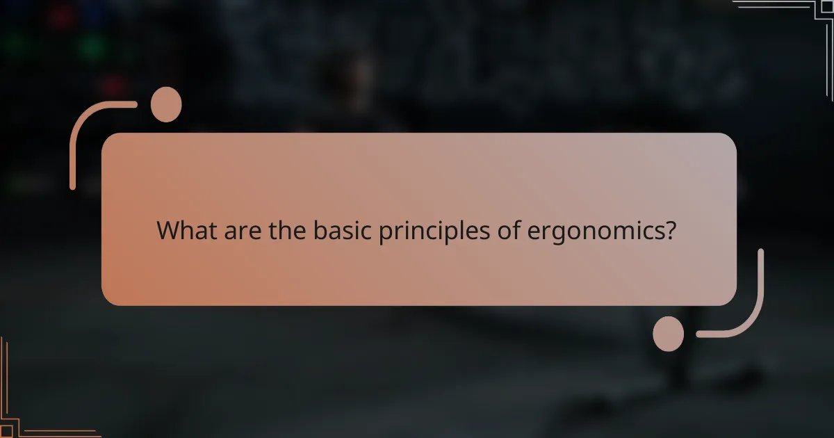 What are the basic principles of ergonomics?